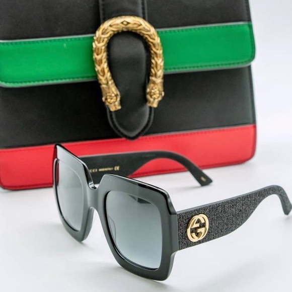 New - Gucci Grey Gradient  Square Ladies Sunglasses GG0102S 001 54 - Picture 2 of 10